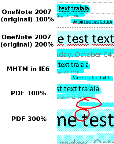 OneNote2007 Textmarker Export
